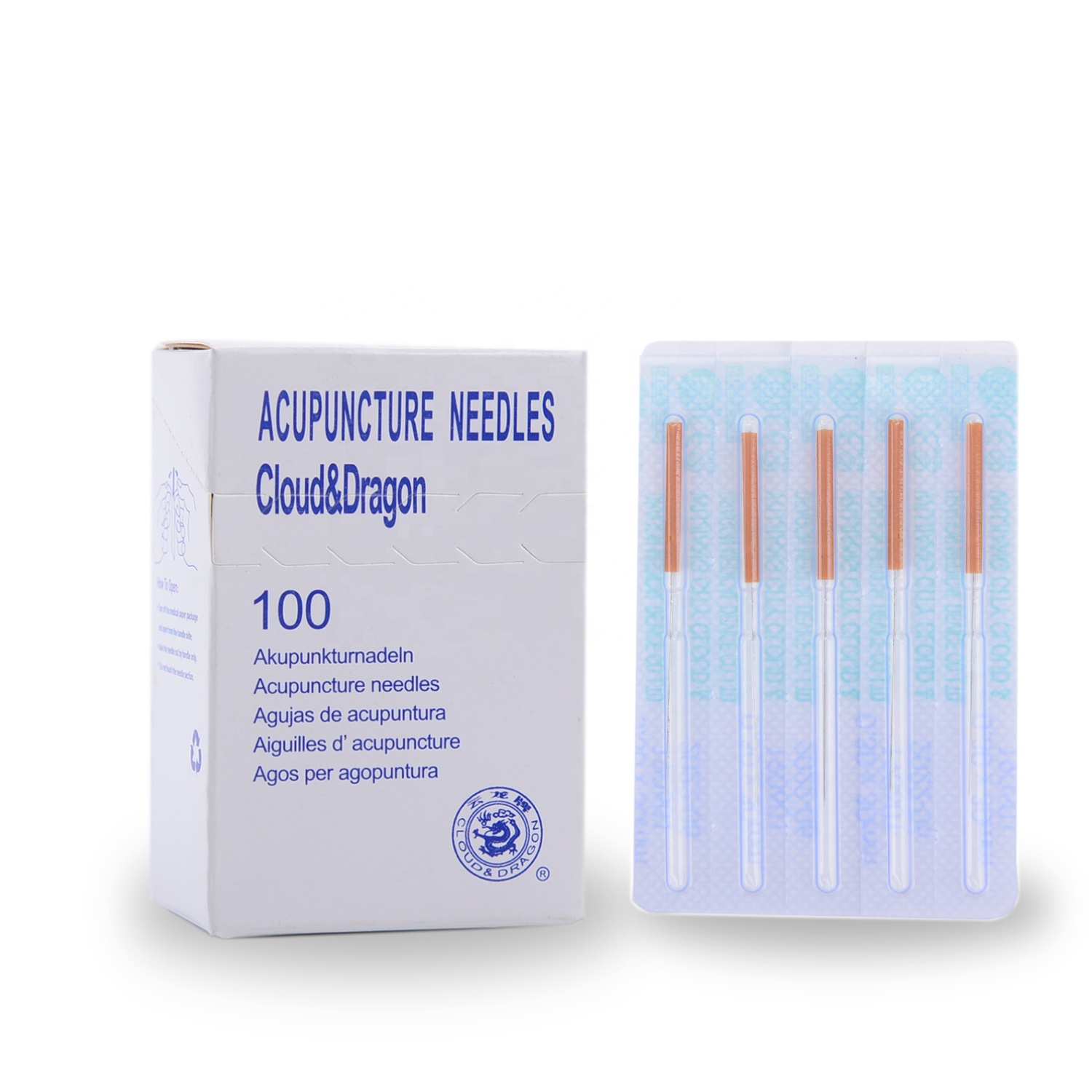 Disposable Sterile Plastic Handle Needles Acupuncture Needles Without Guide Tube