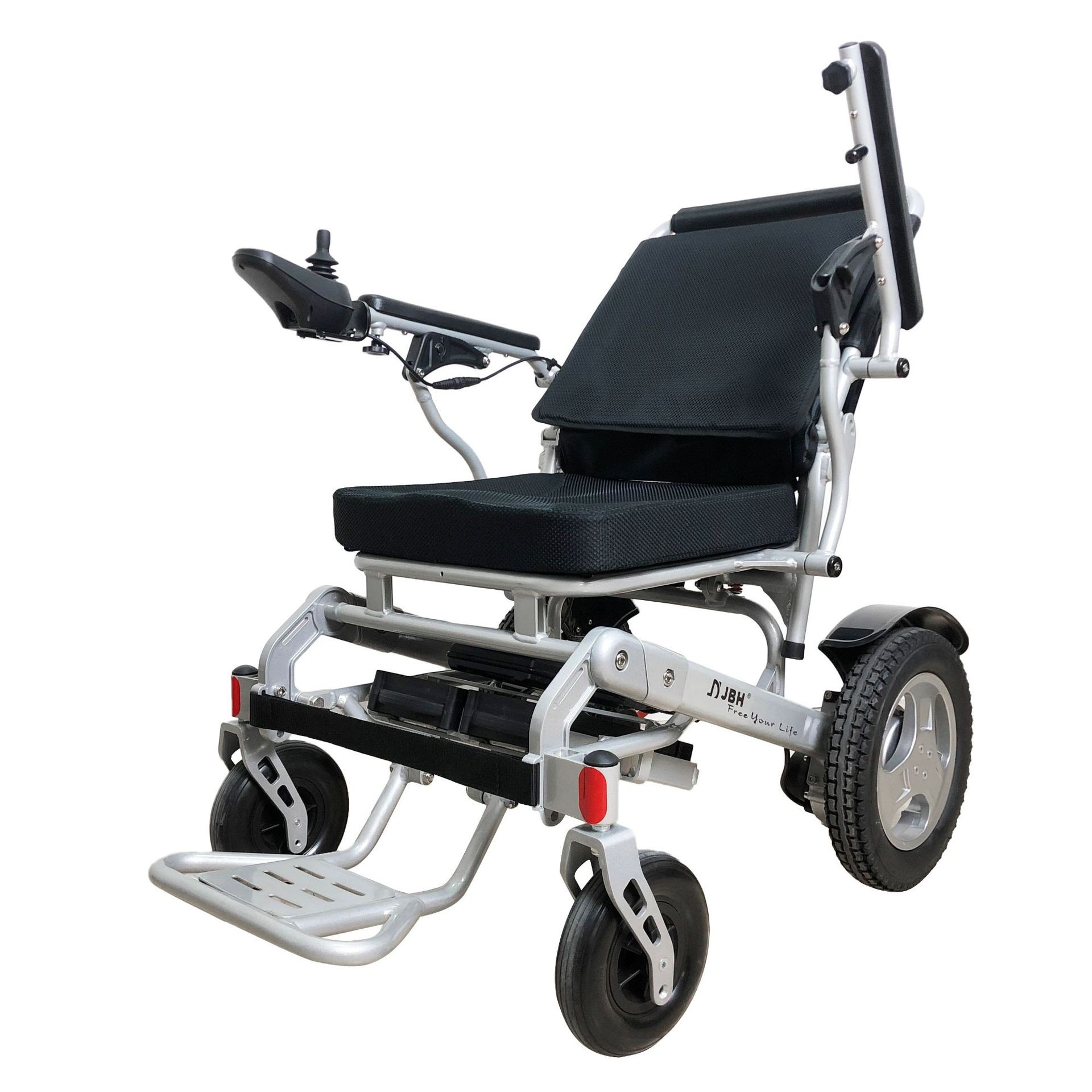 High quality elderly disabled light aluminum folding battery durable remote control electric wheelchair