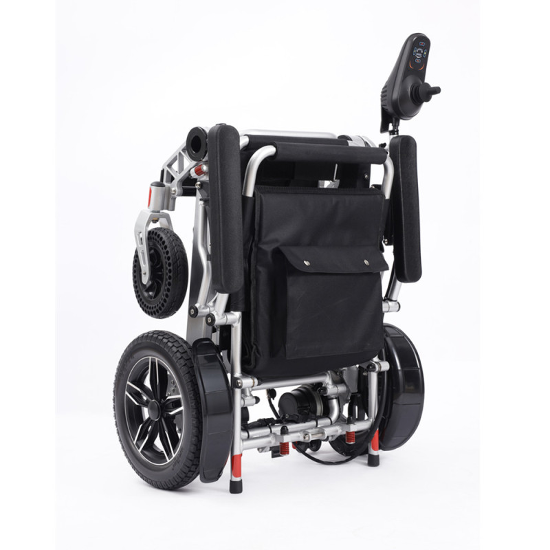 High quality elderly disabled light aluminum folding battery durable remote control electric wheelchair