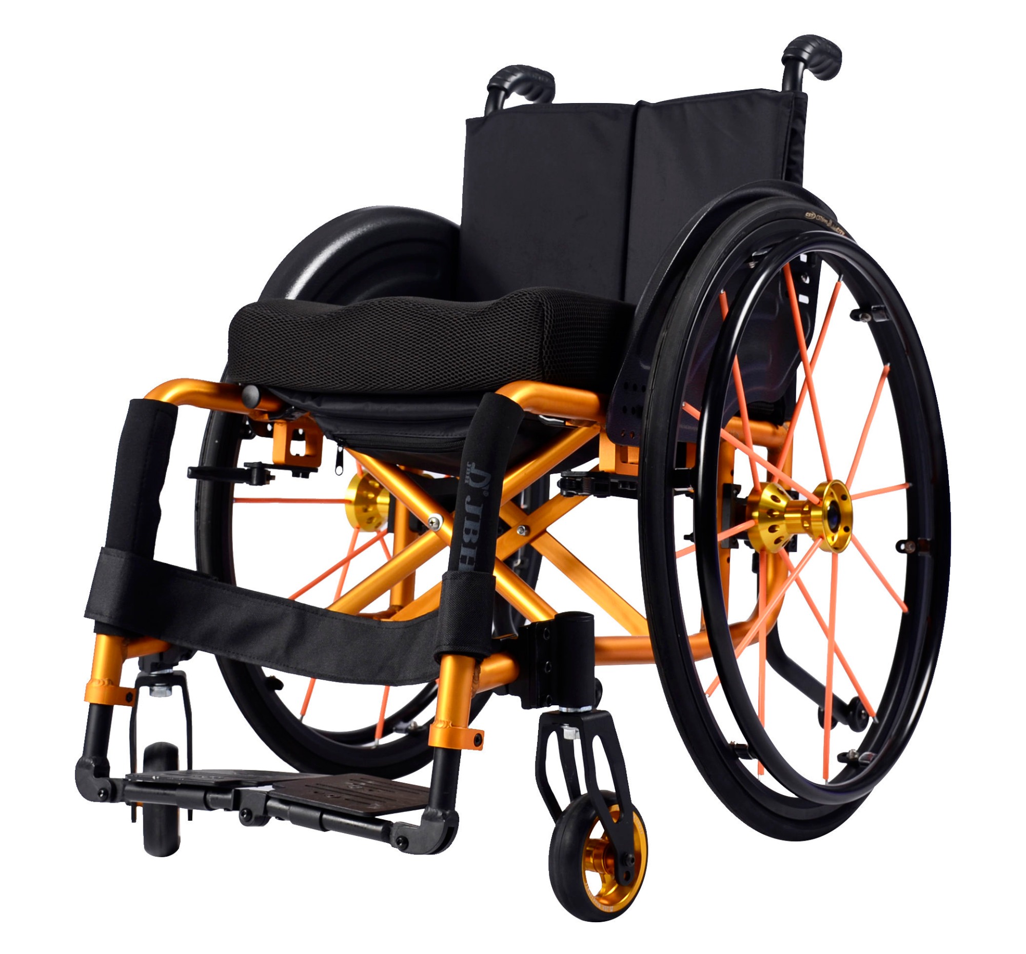 Sports marathons use wheelchairs that are portable and collapsible