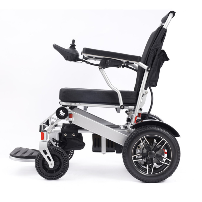 High quality elderly disabled light aluminum folding battery durable remote control electric wheelchair