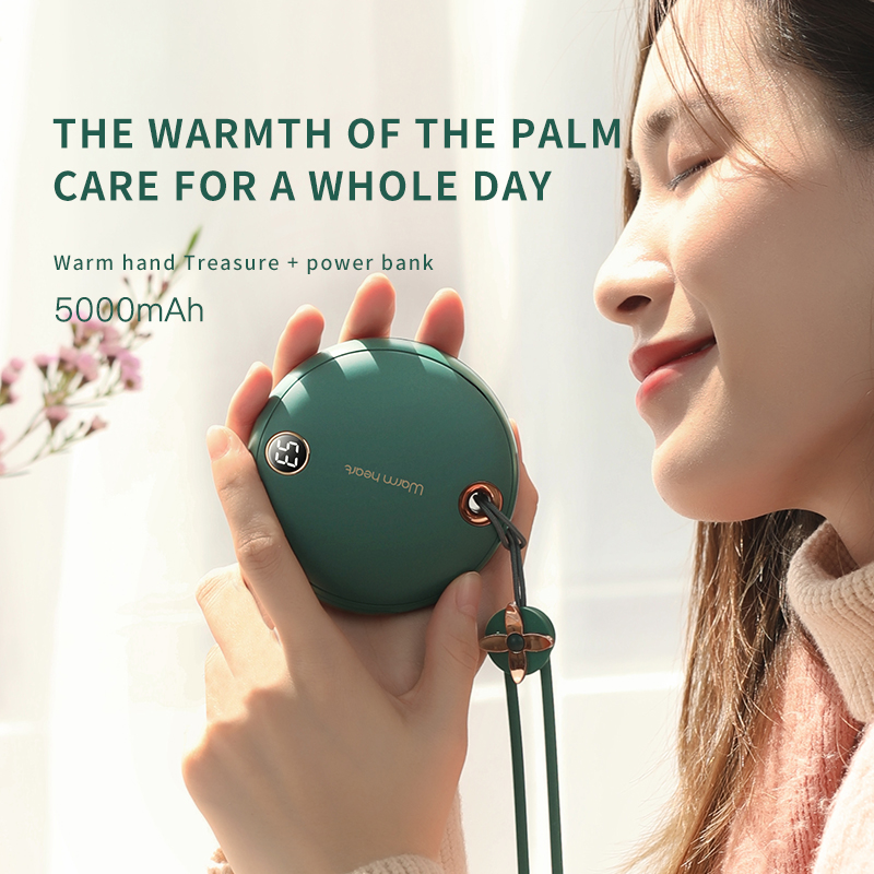 Winter Hot USB Rechargeable Reusable Cute Mini Pocket Hand Warmer Portable 5000mAh Electric Power Bank Hand Warmer