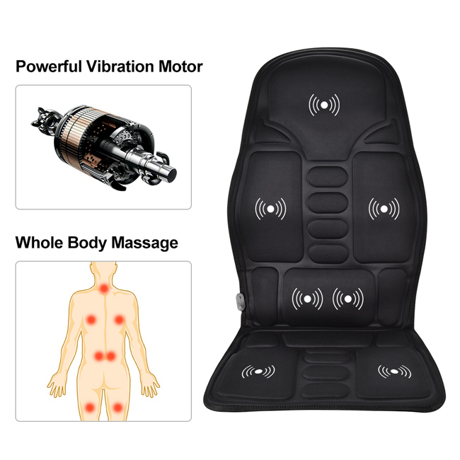 Vibration Massage Cushion Home Office Car Seat Massager Infrared Heating Mat Full Body Massager Back Pain Relief