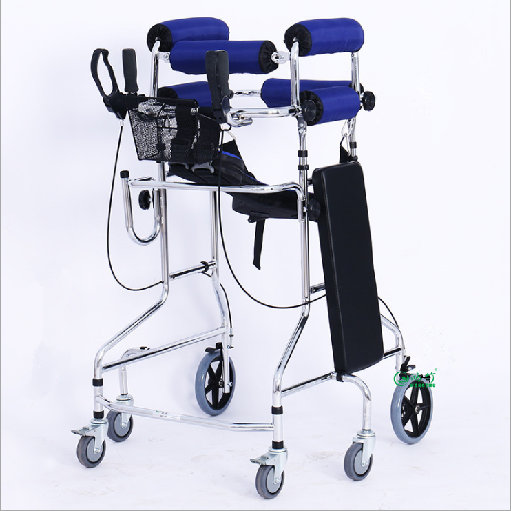 Stand Frame with Seat Wheel Rehabilitation Device Folding Height Adjustable Lower Limb Disabled
