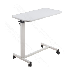 Hospital Over bed Adjustable Mobile Table with Wheels for Dinning