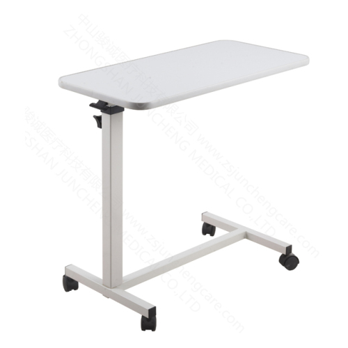 Hospital Over bed Adjustable Mobile Table with Wheels for Dinning