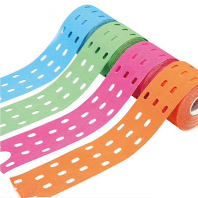 Breathable sports tape breathable muscle stick elastic bandage punch kinesiology tape