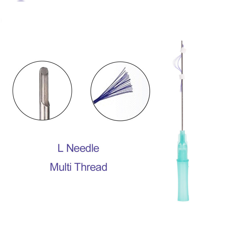 surgery barbed pdo multi thread 20 lines with blunt needle cannula for face lifting