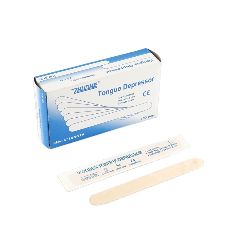 Adult sterile birch wood tongue spatula depressor supplier