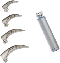 Airway Intubation Kit 4 Curved Blades 1 Handle Conventional Style 1st Responder kit
