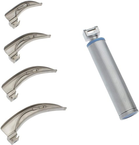 Airway Intubation Kit 4 Curved Blades 1 Handle Conventional Style 1st Responder kit