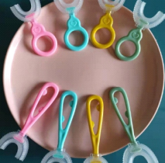 Round/long-handled U-shaped  toothbrush
