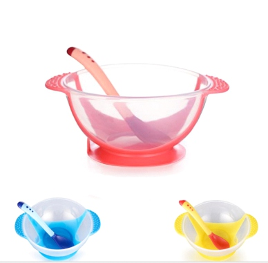 Coated bowl + spoon + lid