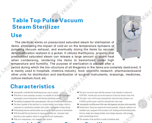 Table Top Pulse Vacuum Steam Sterilizer