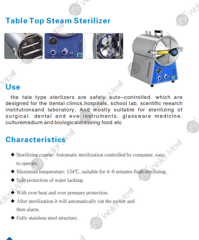 Table Top Steam Sterilizer