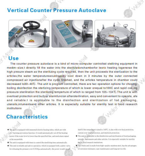 Vertical Counter Pressure Autoclave