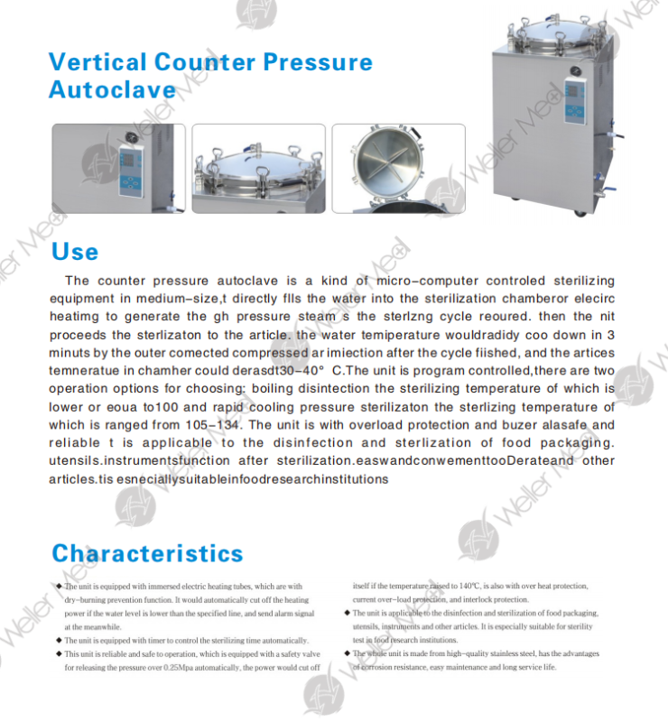 Vertical Counter Pressure Autoclave