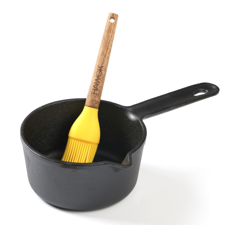 Lodge Cast Iron Sauce Pot with Silicone Brush