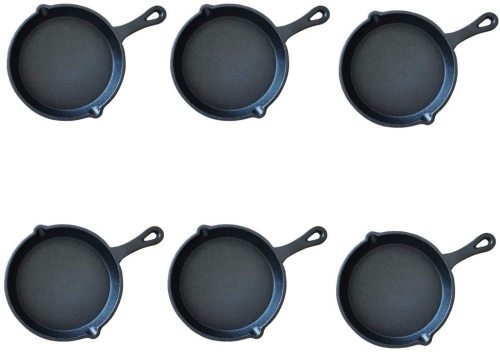  HAWOK Mini Pre- seasoned Cast Iron Skillet,Dia.6 inch Round pan  cast iron server frying pan…: Home & Kitchen