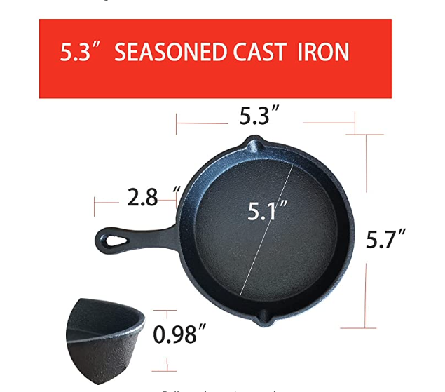  HAWOK Mini Pre- seasoned Cast Iron Skillet,Dia.6 inch Round pan  cast iron server frying pan…: Home & Kitchen