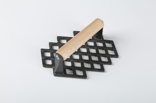 HAWOK Cast Iron Grill Press-Steak Meat Press, Meat Flattener, Bacon Press, Smash Burger Press for Griddle, Panini Press, Grill Sandwich Press (Wood Handle)