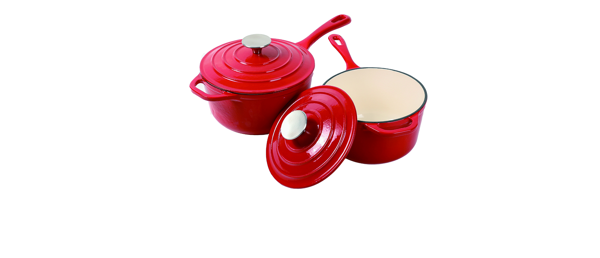 HAWOK Enameled Cast Iron chicken fryer deep Skillet Red…