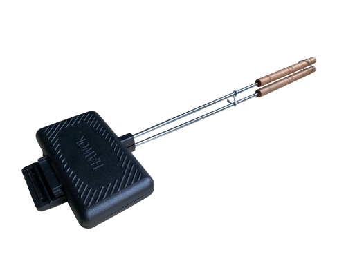 HAWOK Cast Iron Pie Iron-Campfire Pie Iron Sandwich Maker with Detachable Handles