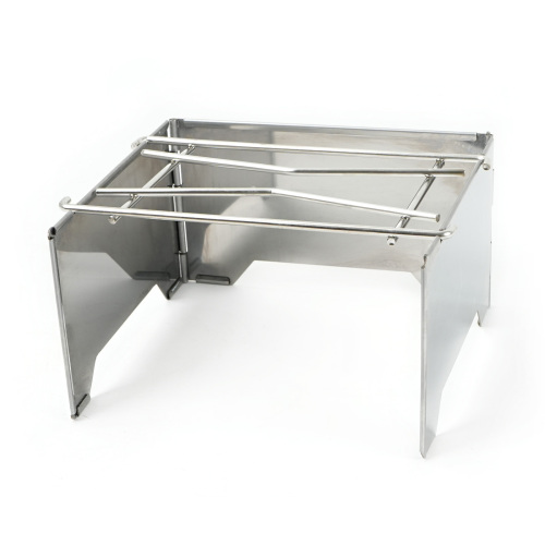 HAWOK Folding Outdoor Stove Stainless Steel with Stainless Steel Grill and Carrying Bag, 8.7"D x 7.5"W x 9.5"H, Portable Wood Burning Stainless Steel Grill