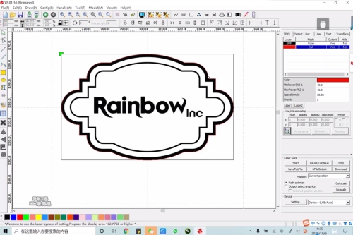 Rainbow Co2 laser machine software operation tutorial