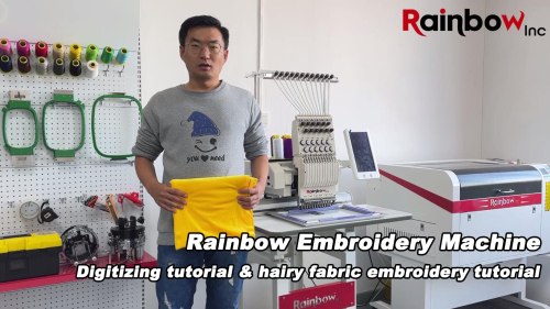 Rainbow Embroidery Machine: digitizing tutorial &amp; hairy fabric embroidery tutorial