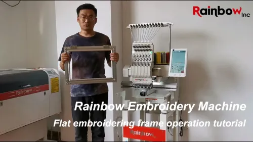 Rainbow embroidery machine: flat embroidering frame operation tutorial