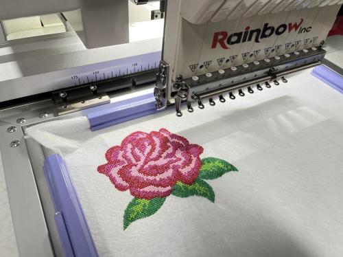 Rainbow Embroidery Machine, Cross stitches embroidery work