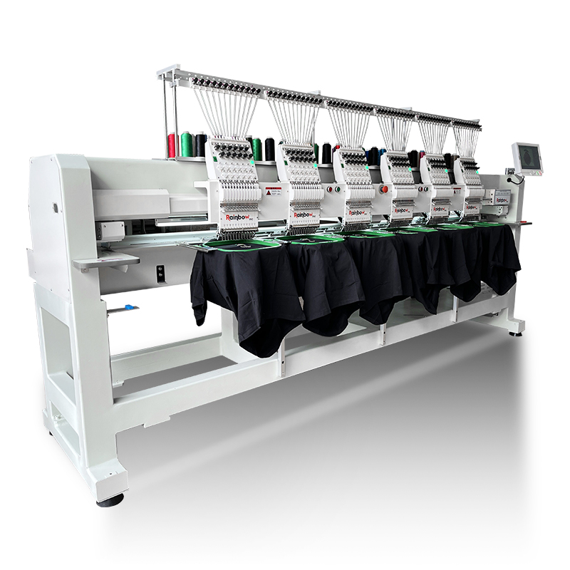 Rainbow 6 Heads Industrial Multifunctional Embroidery Machine