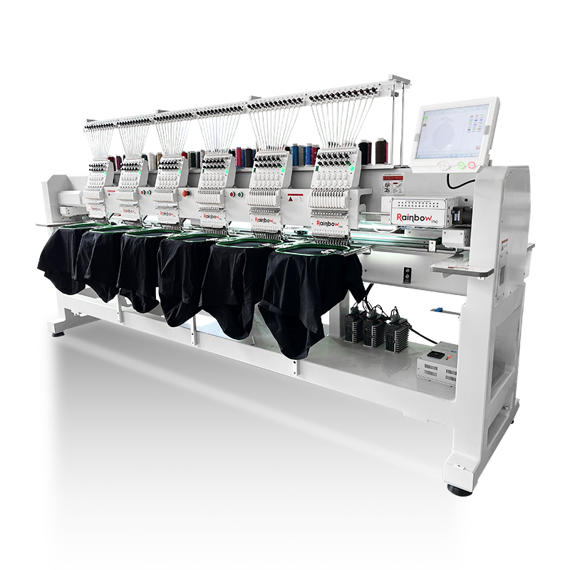 Rainbow 6 Heads Industrial Multifunctional Embroidery Machine