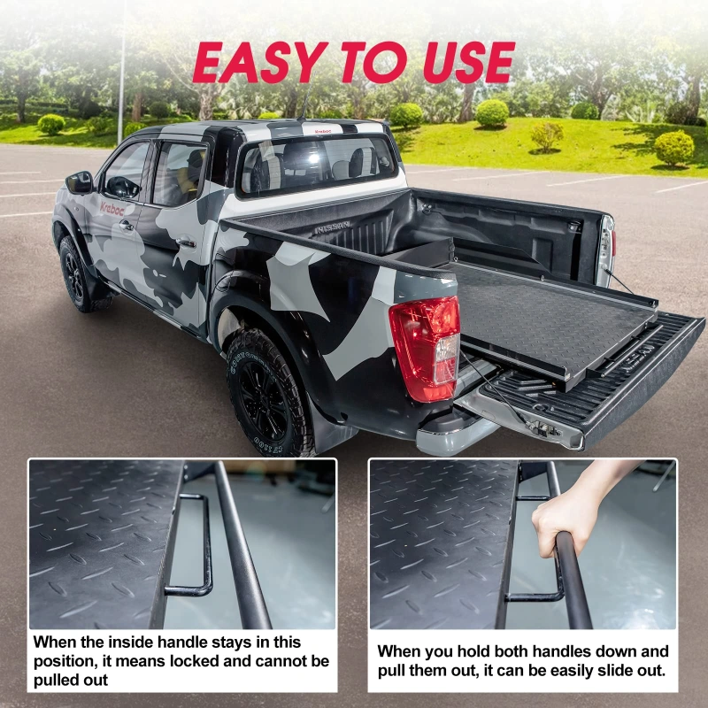 Kreboc Metal Base Truck Bed Slide(51''X39'') Heavy Duty Cargo Slide Out ...
