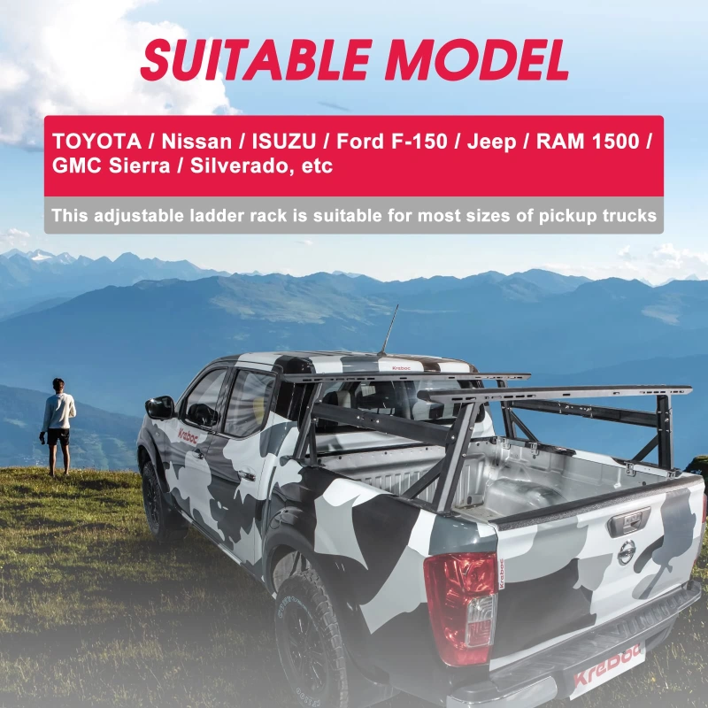 Kreboc Universal Adjustable Ladder Racks, Heavy Duty Metal Cargo Racks ...