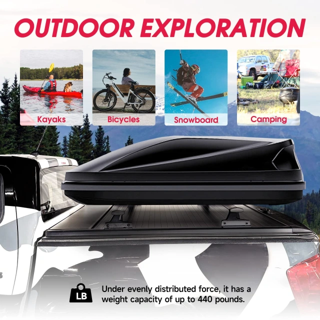 Kreboc Truck Bed Rack Cross Bars, Aluminum Length Adjustable Luggage ...