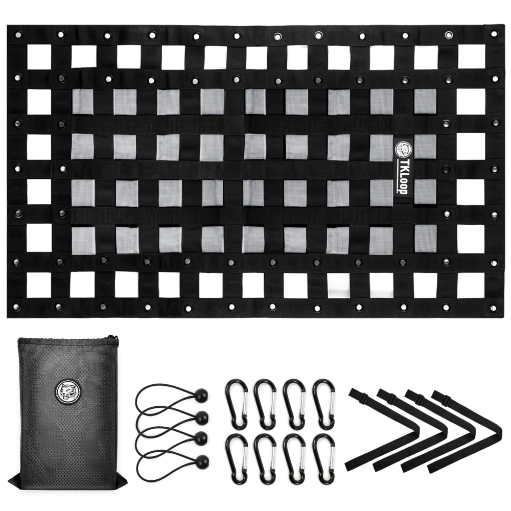 Tailgate Cargo Net,2.3' x 3.9'Heavy Duty Cargo Net for Pickup Truck Bed,SUV, Cargo Nets with Cam Buckles & Elastic Ropes