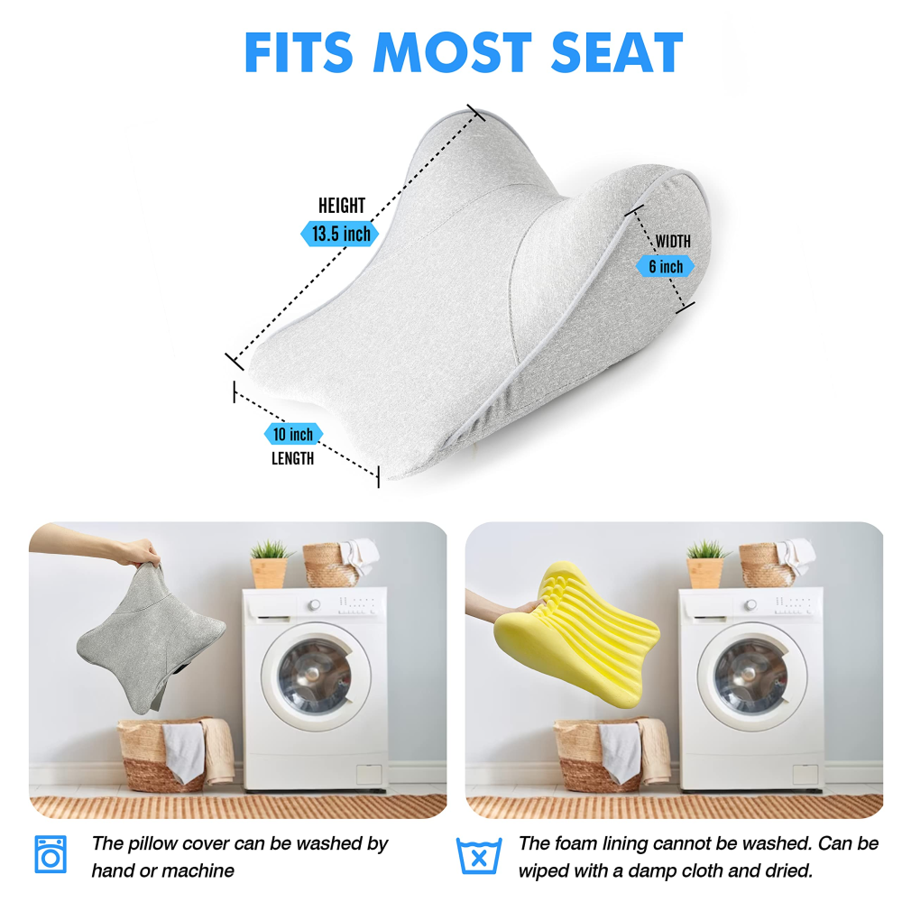 TKLoop Car Neck Support Pillow for Neck Pain Relief When Driving,Headrest Pillow for Car Seat with Soft Memory Foam(Grey)