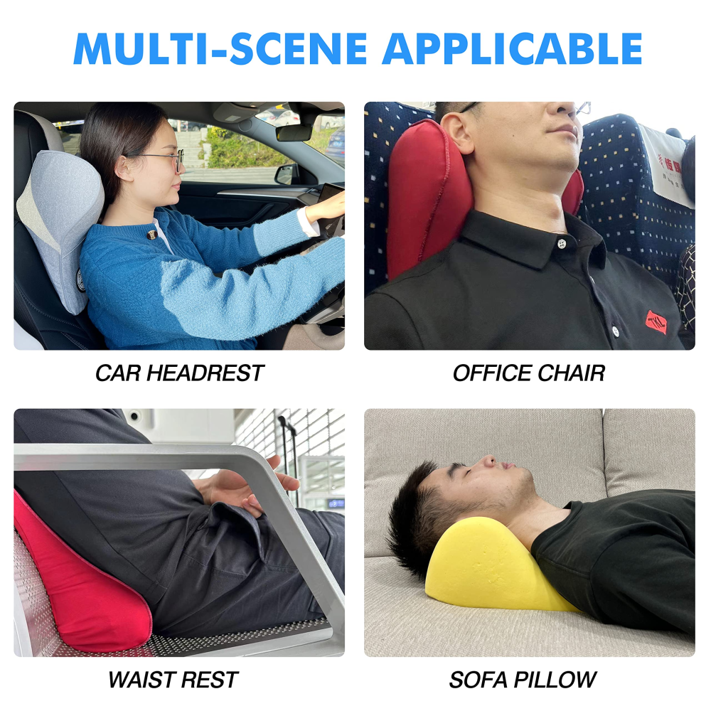 TKLoop Car Neck Support Pillow for Neck Pain Relief When Driving,Headrest Pillow for Car Seat with Soft Memory Foam(Grey)