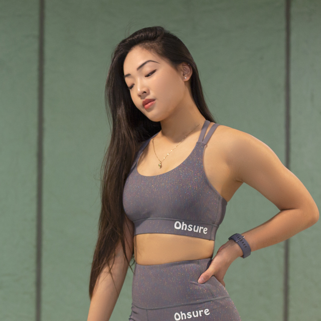 Sparkly sports bra- Army green