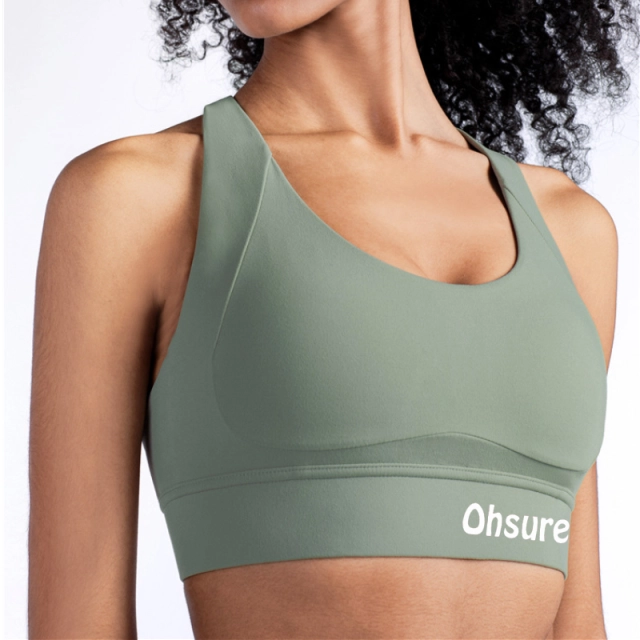 Adjustable band sports bra - Black