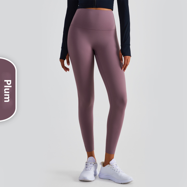 Comfy Lycra Gym Leggings-Chestnut