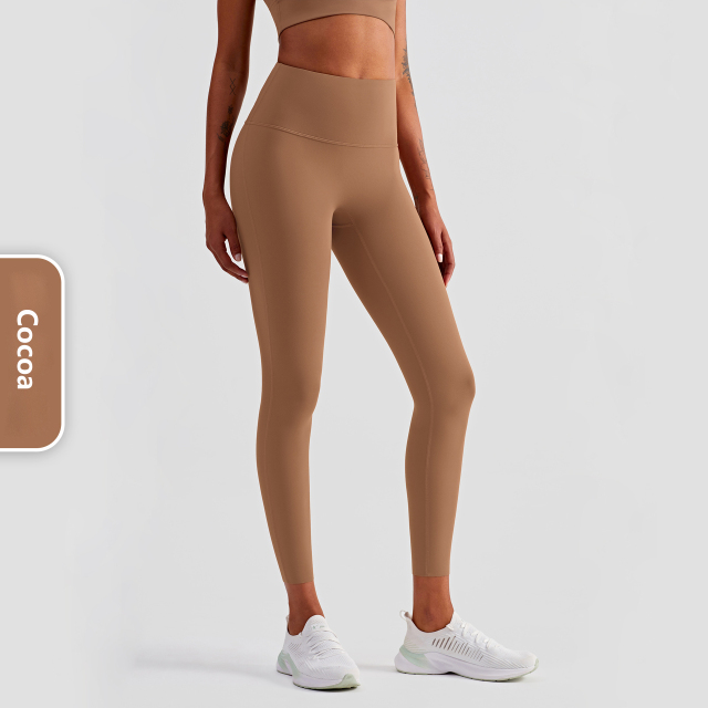 Comfy Lycra Gym Leggings-Chestnut