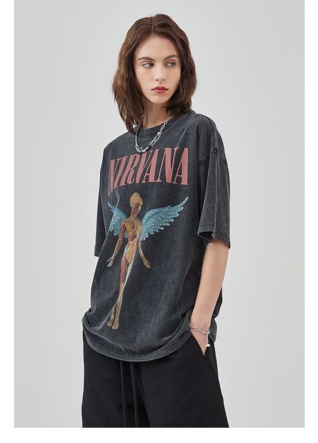 Acid washed Oversize Tee-Women