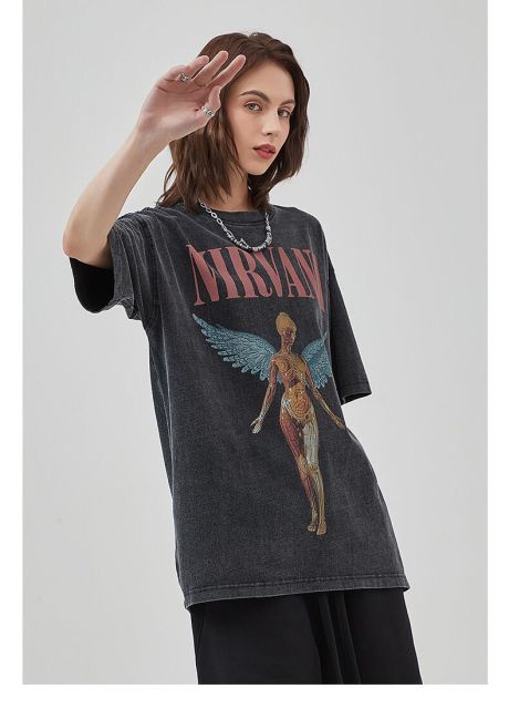 Acid washed Oversize Tee-Women