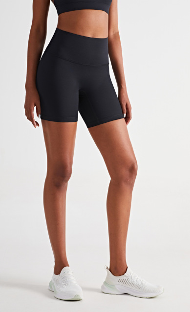 Lycra Mid Thigh Gym Shorts - Light Gray