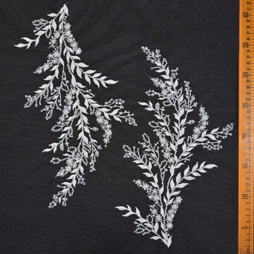 Factory Supplying Oem Luxury Sequins Embroidered Bridal Lace Applique Flower