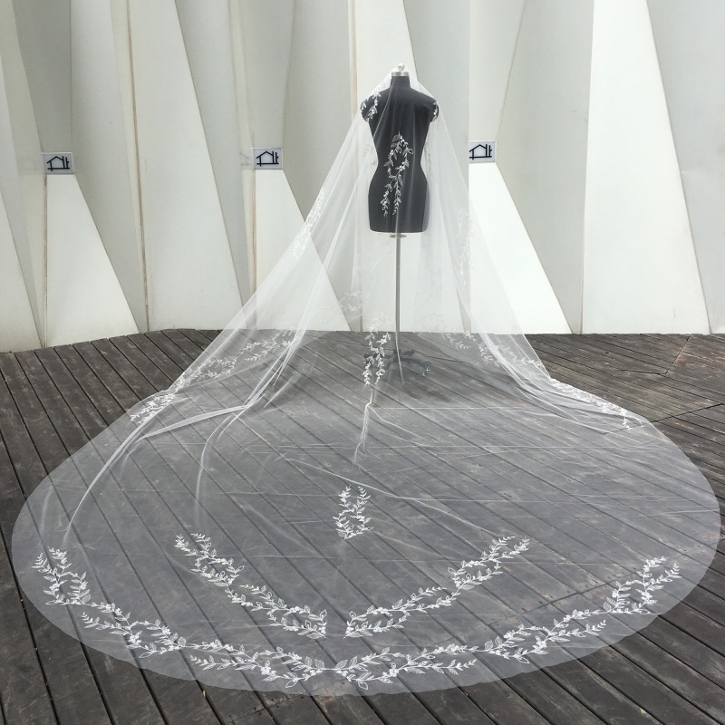 Elegant Simple Tulle High Quality Elegant Wedding Cathedral Veil Bridal