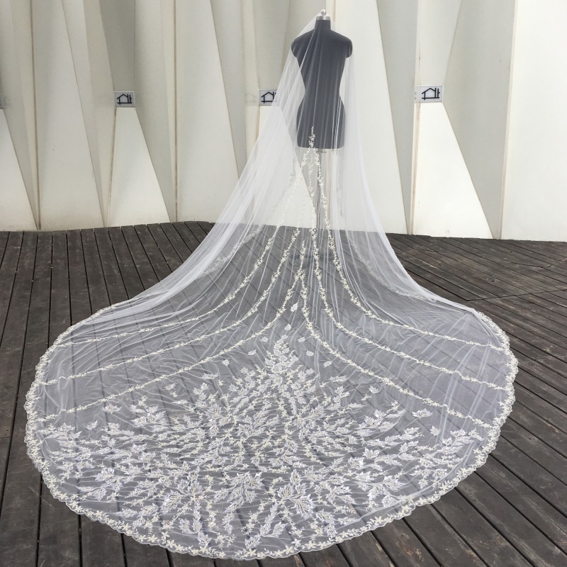 New Design China Supplier Wholesale Cathedral Wedding Veils For Bridal